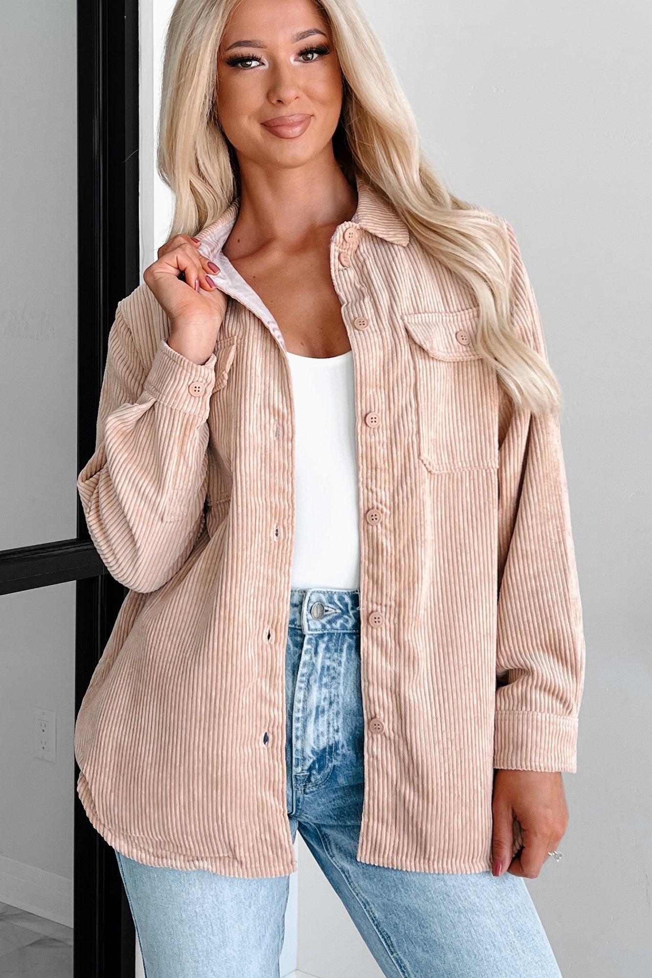 When The Leaves Turn Reversible Corduroy Jacket (Camel)